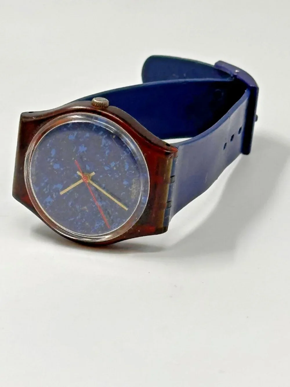 Swatch Lazuli Watch Men 33mm Blue Dial Swiss GF101 New Battery 9
